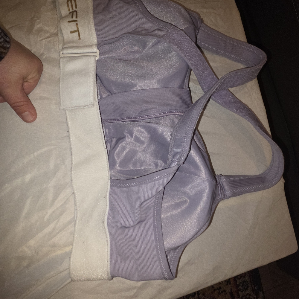 SHEFIT Cross-Back Sports Bras - Black and Light Purple - Picture 12 of 16